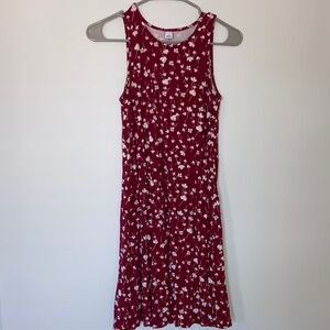 Red and White Floral Tank Dress